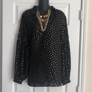 Plus size polka dot blouse